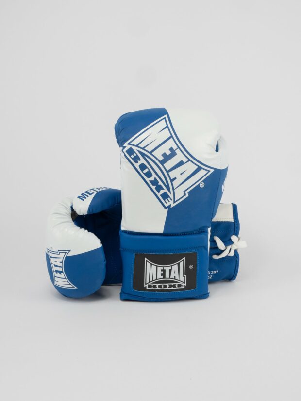 GANTS DE BOXE COMPÉTITION À LACETS BLEU