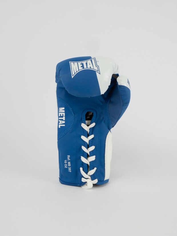 GANTS DE BOXE COMPÉTITION À LACETS BLEU – Image 3