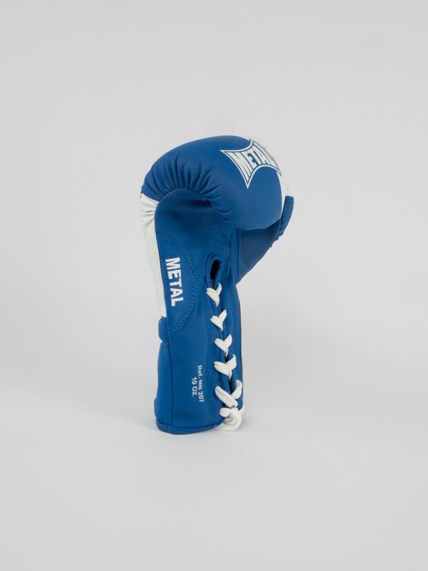 GANTS DE BOXE COMPÉTITION À LACETS BLEU – Image 4