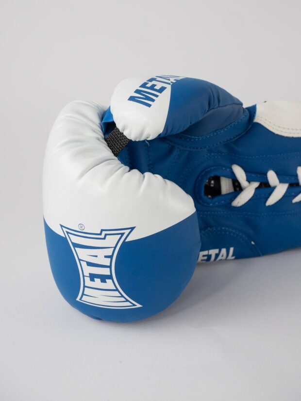 GANTS DE BOXE COMPÉTITION À LACETS BLEU – Image 6